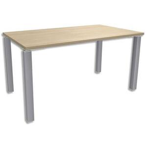 Simmob bureau droit 4 pieds exprim - dimensions : l140 x h72,5 x p80 cm chêne clair aluminium_0
