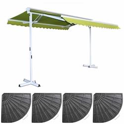 Oviala Business Store double pente 3 x 4m et 4 dalles lestées vert - Oviala - vert aluminium 103991_0