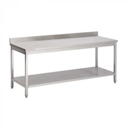 Table Inox avec Sous Tablette et Dosseret 1000 x 700mm - Materiel Horeca - GDATS-107A - GDATS-107A_0