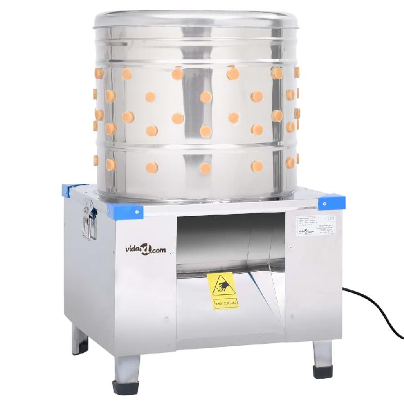 Vidaxl plumeuse à poules acier inoxydable 131 doigts 1500 w 147800_0