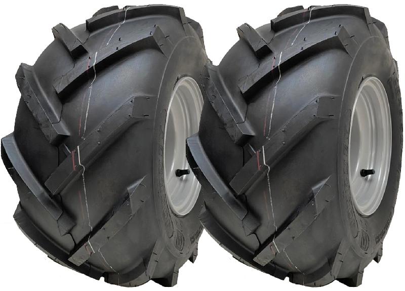 Pneus 18x9.50-8 Open Centre sur jantes acier - 4 crampons - PCD 4 pouces - Set de 2_0