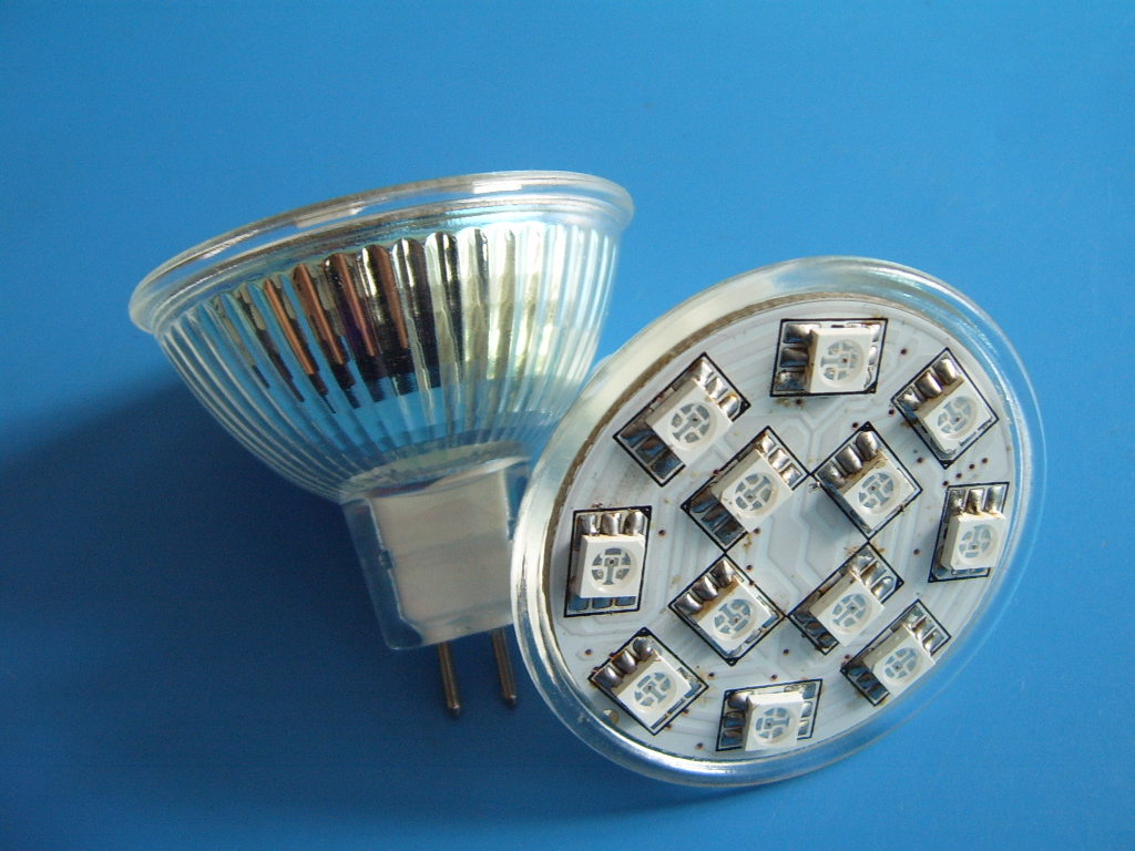 Ampoules led mr16 ou gu10 rvb auto