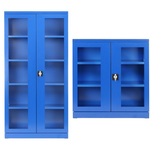 Armoire à portes vitrées - Armoires basses professionnelles - Rolléco - étagères 100 kg - serrure encastrée_0