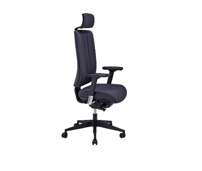 Fauteuil de bureau Barl - tissu noir - têtière réglable - système synchrone blocable 5 positions_0