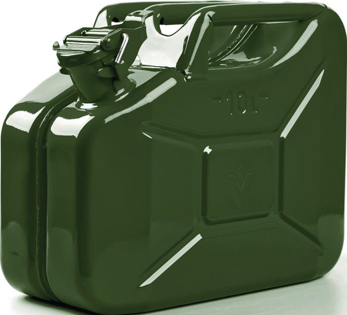 Bidon pour carburant contenu 10 l vert olive RAL 6003 tôle acier L345xl165xH275 mm VALPRO_0