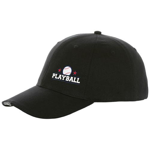 Casquette LED 6 panneaux Elena - éclairage continu LED - fermeture velcro en tissu - 100% coton twill 180 g/m²_0