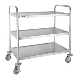 Chariot de débarrassage inox 3 niveaux 930 x 860 x 535 mm           Inox  VOGUE - blanc inox F995_0