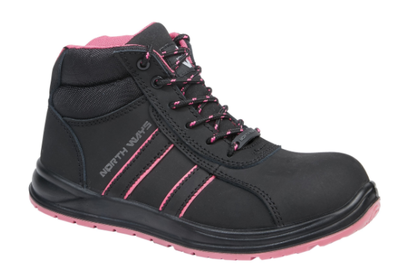 Chaussures de sécurité femme - Taille 36 - Norme S3 SRC - Semelle rose et coque composite_0