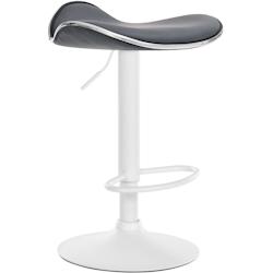 CLP Tabouret de bar Shanghai similicuir avec pied en métal Gris/Métal blanc mat - gris polyester 323788_0