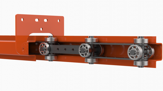 Convoyeur à chaîne D8 - Charge 200 kg/m - Système de rails avec lubrification automatique en option_0