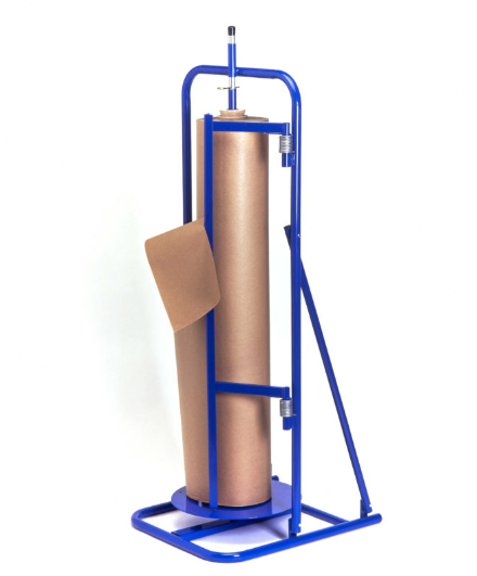 Dérouleur pour papier vertical - coloris bleu - tube d'acier 30 à 25 cm - plateau pivotant - fixation murale_0