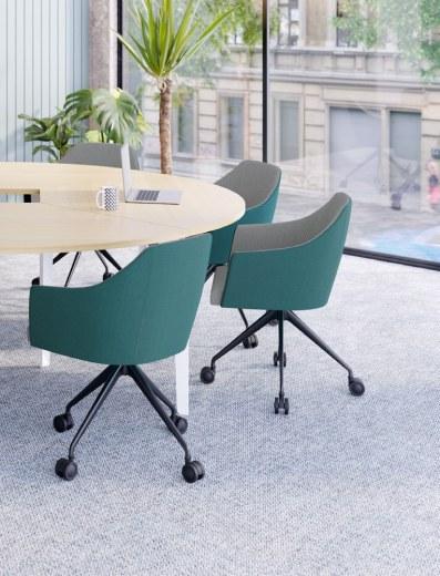 Fauteuil 4 Branches sur Roulettes NANI Bicolore - Référence 8435 FR148_0