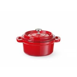 HENDI Cocotte en fonte émaillée, 0,27L, Rouge, 130x100x(H)48mm - fonte 626856_0