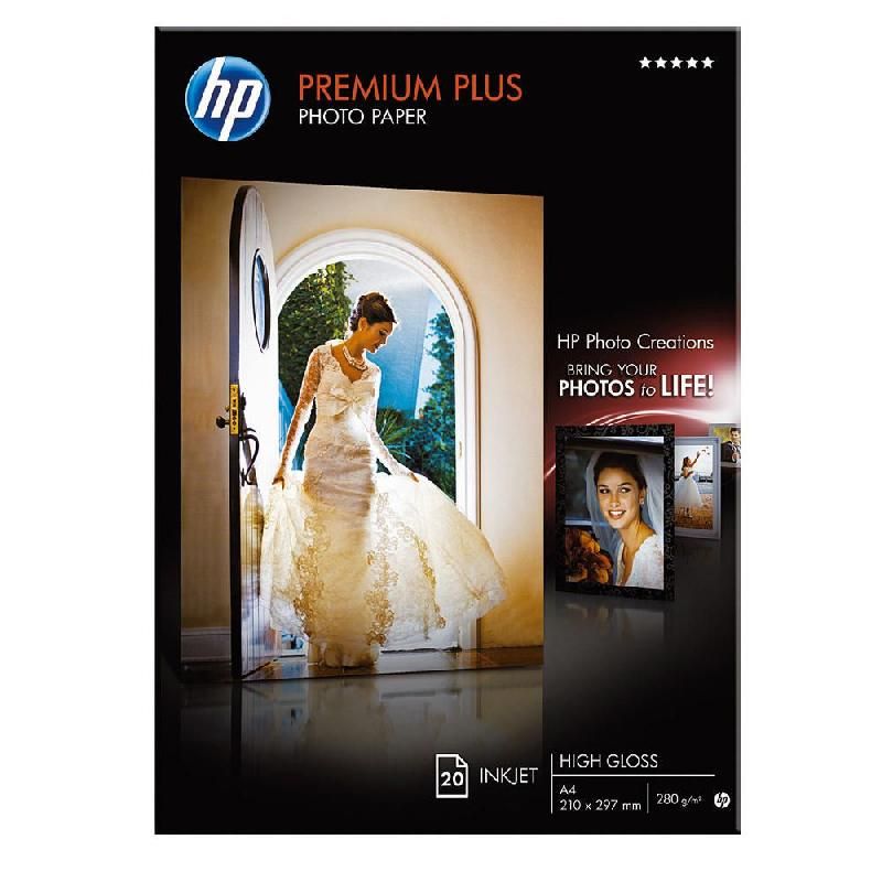 HEWLETT PACKARD APIER PHOTO BRILLANT PREMIUM PLUS - BOÎTE DE 20 FEUILLES - FORMAT A4 (300 G/M²) - COULEUR BLANC