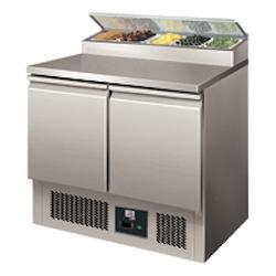 L2G - PS200 - Table réfrigérée sandwiches inox, +2/+8°C, gaz R600a, 2 portes GN1/1, capacité 5 GN1/6 non inclus - PS200_0