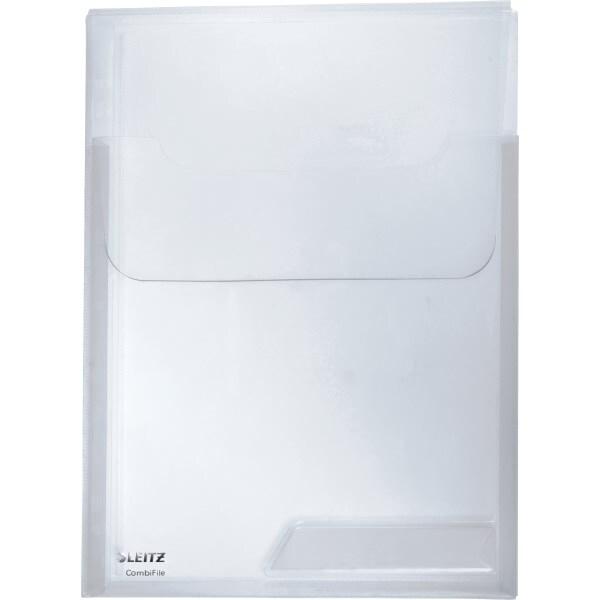 LEITZ Sachet de 3 pochettes à soufflet Combifile A4, en PP lisse, avec bande perforée, incolore - 47310002_0