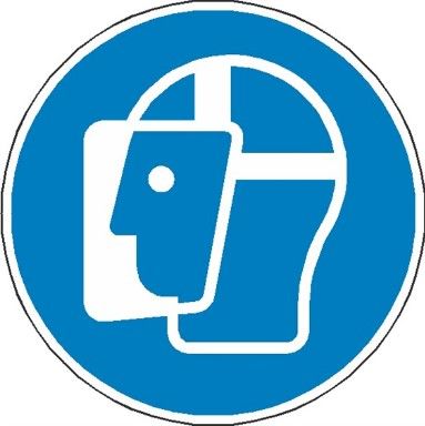 M013sol - marquage au sol pour entrepôt - Direct Signalétique - Protection du visage obligatoire - Ø 500 mm_0