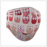 Mask1p-chouette-beige - masque en tissu - VDM - triple épaisseurs - 100% coton - lavable à 60°C_0