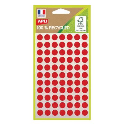 Pastilles adhésives recyclées Apli rouges Ø 8 mm, pochette de 462_0