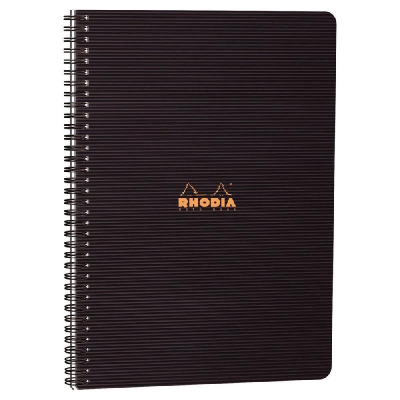 RHODIA CAHIER À SPIRALES NOTEBOOK - FORMAT A4 MAXI (90 G/M2) - 160 PAGES À PETITS CARREAUX - COULEUR NOIR