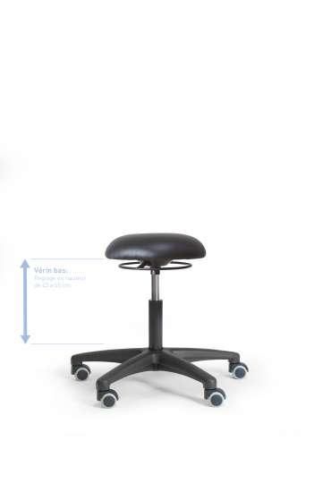 Tabouret atelier Cerclo - skaï noir - vérin bas pneumatique - ref : cerprcsnvbrs_0