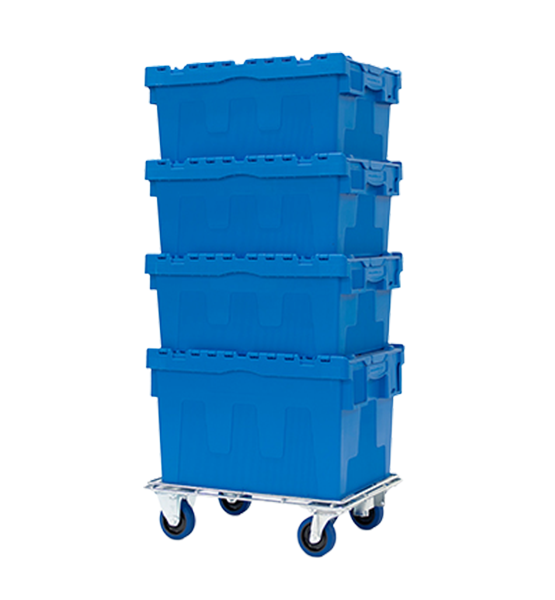 Base roulante tractable filaire pour charges légères - caisses plastiques 400 x 600 - 180 kg_0