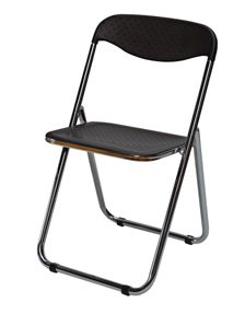 CHA-D - Chaise pliante - Vestiburo - structure acier chromé - assise et dossier PVC noir_0