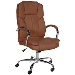 CLP Fauteuil de bureau XXL Xanthos en Similicuir avec une  capacité de charge de 210 kg Marron clair - marron polyester 317759_0
