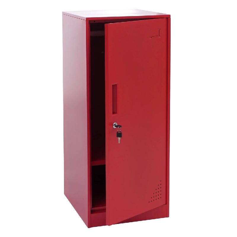 Décoshop26 - Armoire vestiaire métallique avec tringle et étagère amovible 90x38x45 cm acier rouge 04_0008958 - métal 3000267243094_0
