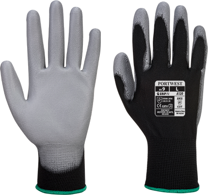 Gant anti-coupures enduit PU noir et gris A120 - Certifié CE, jauge 13, niveau anticoupure A1 ANSI_0