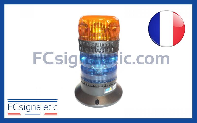 Gyrophare Gyroled KOMBI bleu classe 2 flash, orange classe 1 flash embase ISO STANDBY MERCURA 24575-00_0
