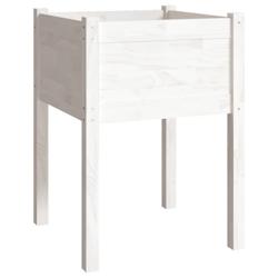 Helloshop26 - Jardinière bac lit surélevé plantes fleurs terrasse jardin 50 x 50 x 70 cm bois de pin massif blanc 02_0037672 - 3000214271224_0