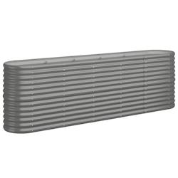 Helloshop26 - Jardinière bac lit surélevé plantes fleurs terrasse jardin de jardin acier enduit de poudre 224 x 40 x 68 cm gris 02_0039598 - 300021_0