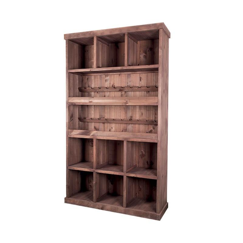 Meuble présentoir pin 9 cases 2 étagères Madera - GRIS_0