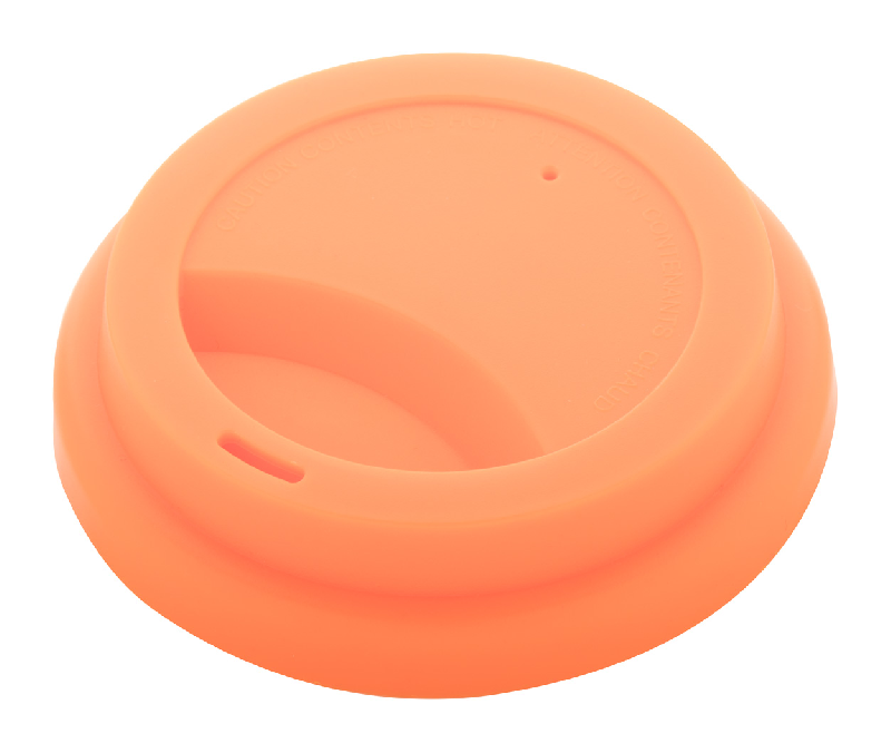 Mug thermos personnalisable - double paroi - 300 ml - avec couvercle et poignée en silicone - couleur orange_0