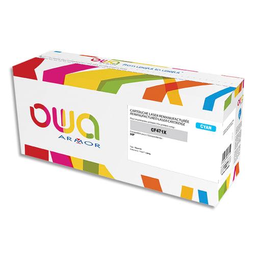 Toner remanufacturé OWA compatible HP CF471X Cyan - haute capacité - 23000 pages_0