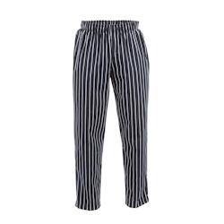Pantalon de cuisine mixte Baggy Chef Works rayé noir et blanc S - S GAA940-S_0