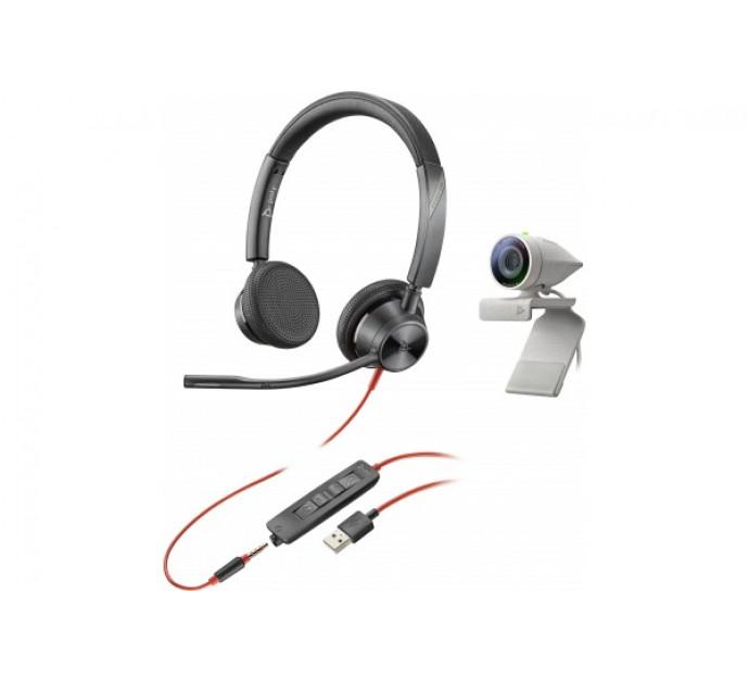 Poly Studio P5 & Blackwire 3325 USB-A/Jack - Casque USB binaural avec webcam - Réf. 463324_0