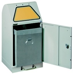Poubelle tri sélectif - ouverture à pédale - récipient zingué - 45L à 120L - Non-feu et auto-extinguible_0