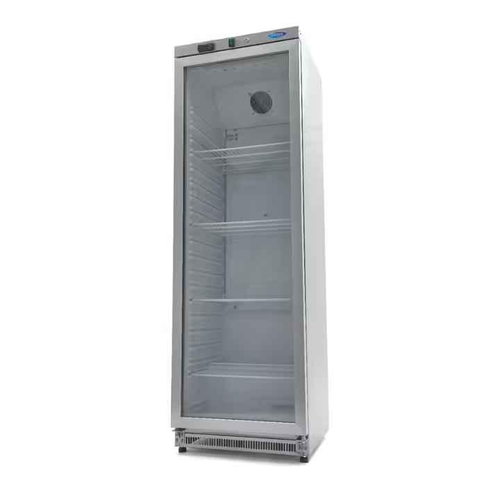 Réfrigérateur - 400 L - acier inoxydable - avec porte en verre- MAXIMA_0