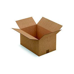 RAJA Caisse américaine carton simple cannelure - L.Int. 45 x l.30 x h.24 cm - Kraft brun - Lot de 25_0