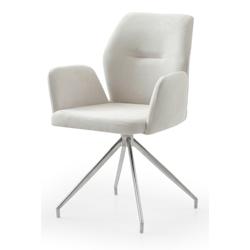 SalesFever Fauteuil | Fonction de rotation à 180° | tissu structurel | L 60 x P 62 x H 89 cm | crème - beige multi-matériau 396605_0