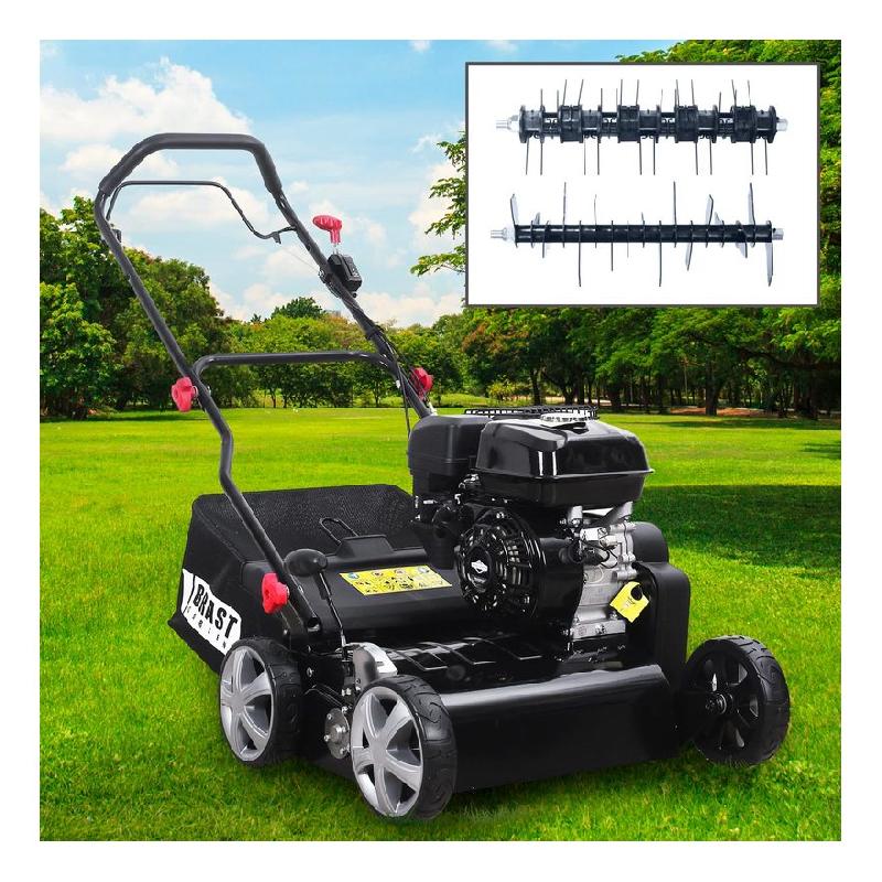 BRAST - SCARIFICATEUR THERMIQUE 208CC 42CM BRIGGS STRATTON 50L 2EN1 ROULEAU VERTICOUPE ET VENTILATION B&S DE