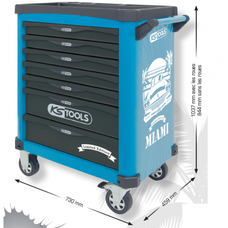 Servante MIAMI 7 tiroirs édition limitée équipée de 284 outils KSTools | 821.7284_0