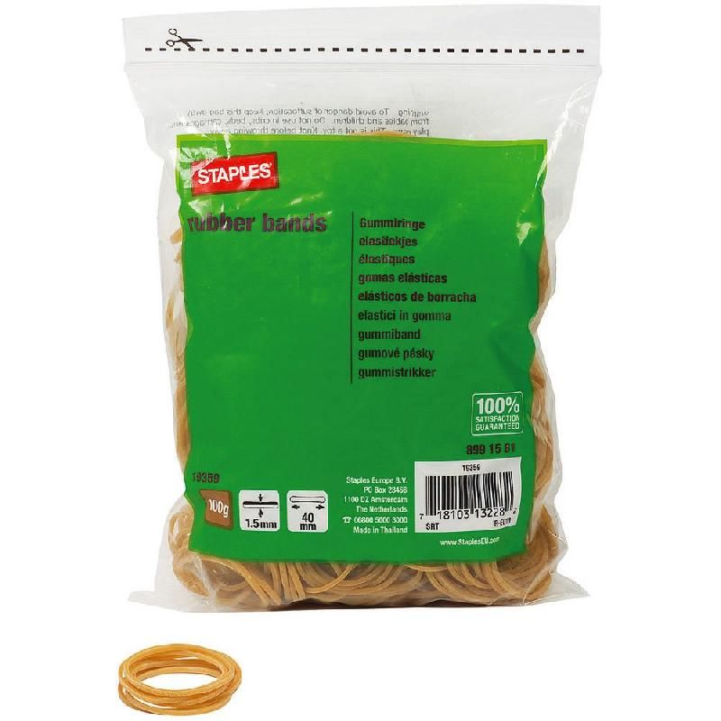 STAPLES ELASTIQUE FIN L. 40 MM STAPLES - SACHET DE 100 G (PRIX À L'UNITÉ)