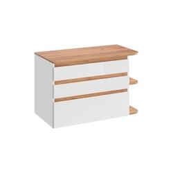 STELLAMEUBLES Meuble sous vasque 95cm aspect bois blanc Platinium - 3667335109098_0