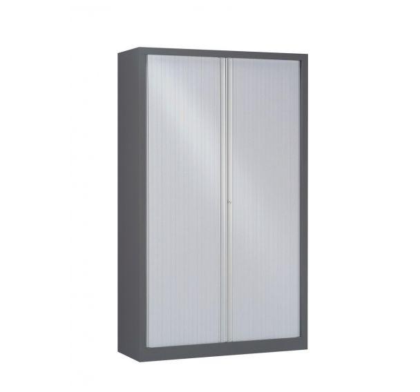 ARMOIRE MÉTAL À RIDEAUX 120 X 198 CM À MONTER CORPS ANTHRACITE COLORIS GRIS - MANUTAN COLLECTIVITÉS