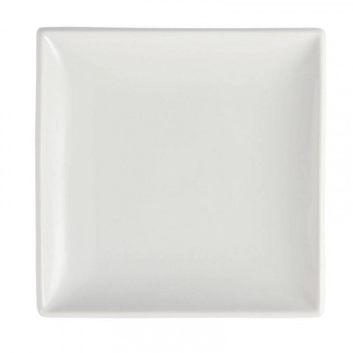 ASSIETTES CARRÉES EN PORCELAINE BLANCHE OLYMPIA 140 MM - LOT DE 12