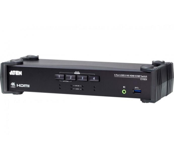 Aten CS1824 - Commutateur KVMP+ HDMI 4K USB 3.0 à 4 ports avec audio_0
