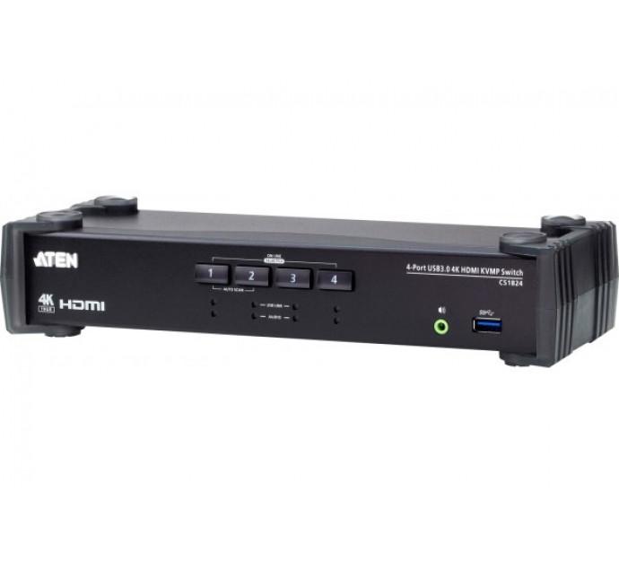 Aten cs1824 kvm hdmi 4k/usb 3.0 4 ports + audio réf.261824_0